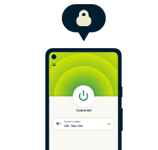 一部受到 ExpressVPN 保护的手机。